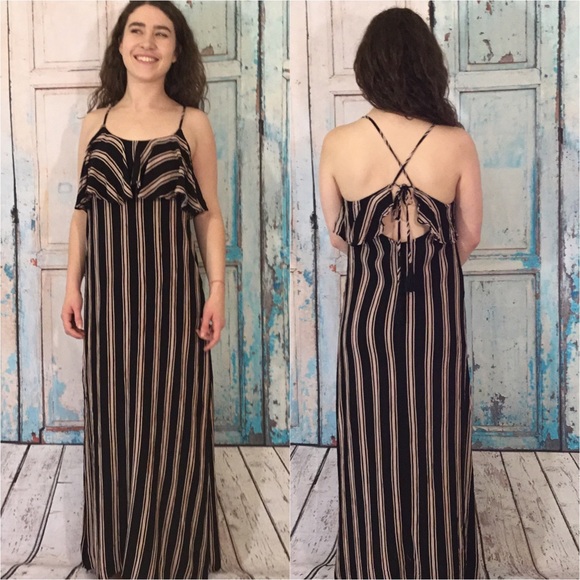 Stripe Ruffle Maxi Dress - Picture 3 of 4